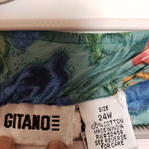 VTG Gitano  Plus Size 24 Floral Blouse Long Bell Sleeves Granny Core NWOT - Picture 7 of 9